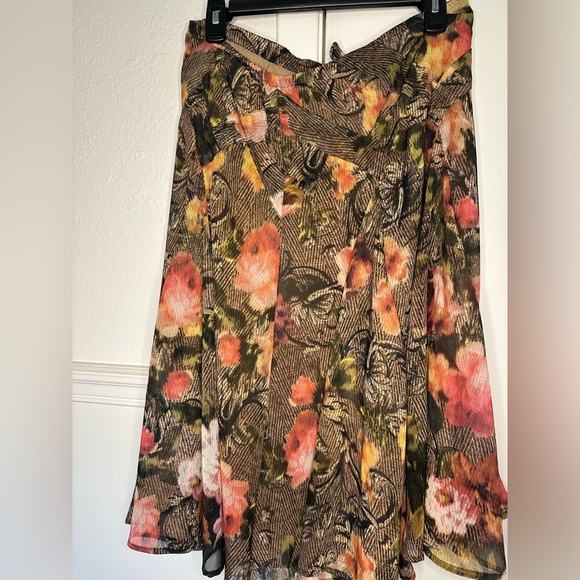 Coldwater Creek multicolored pull on midi skirt size PM - Picture 2 of 9